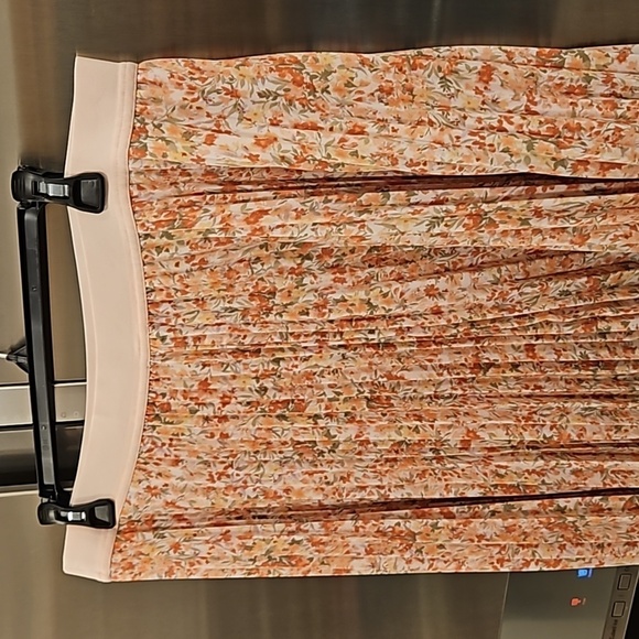 💕NORDSTROM HALOGEN💕 Double Slit Pleated Midi Skirt ~ Pink Dogwood Large L NWT - Picture 10 of 13